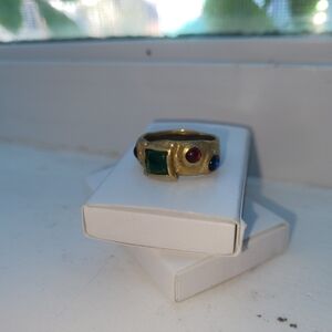 SOLD Mondo mondo suede brass ring